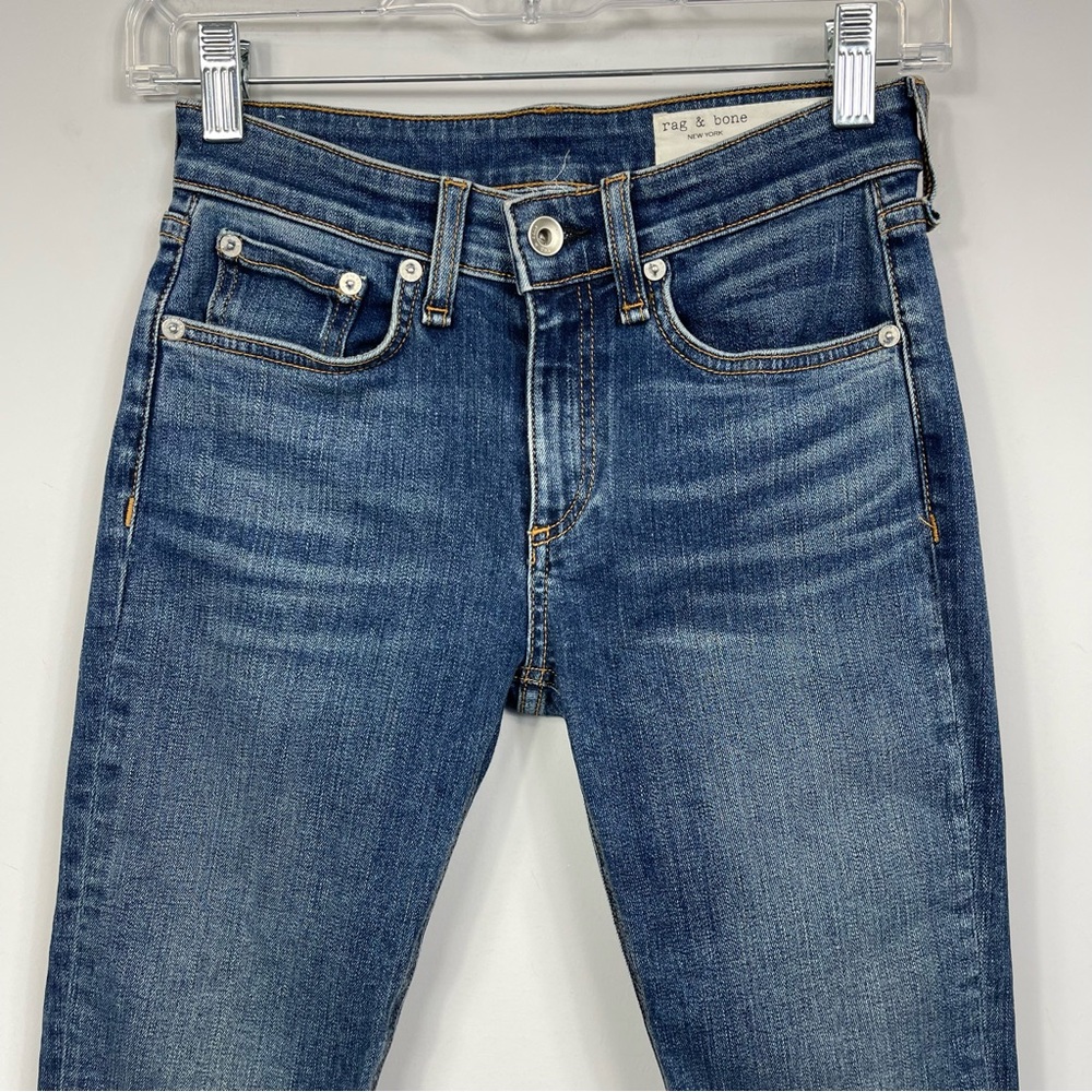 RAG & BONE Jeans Cate Step Hem Mid Rise Ankle Skinny in Hampton Size 24 - Picture 7 of 16